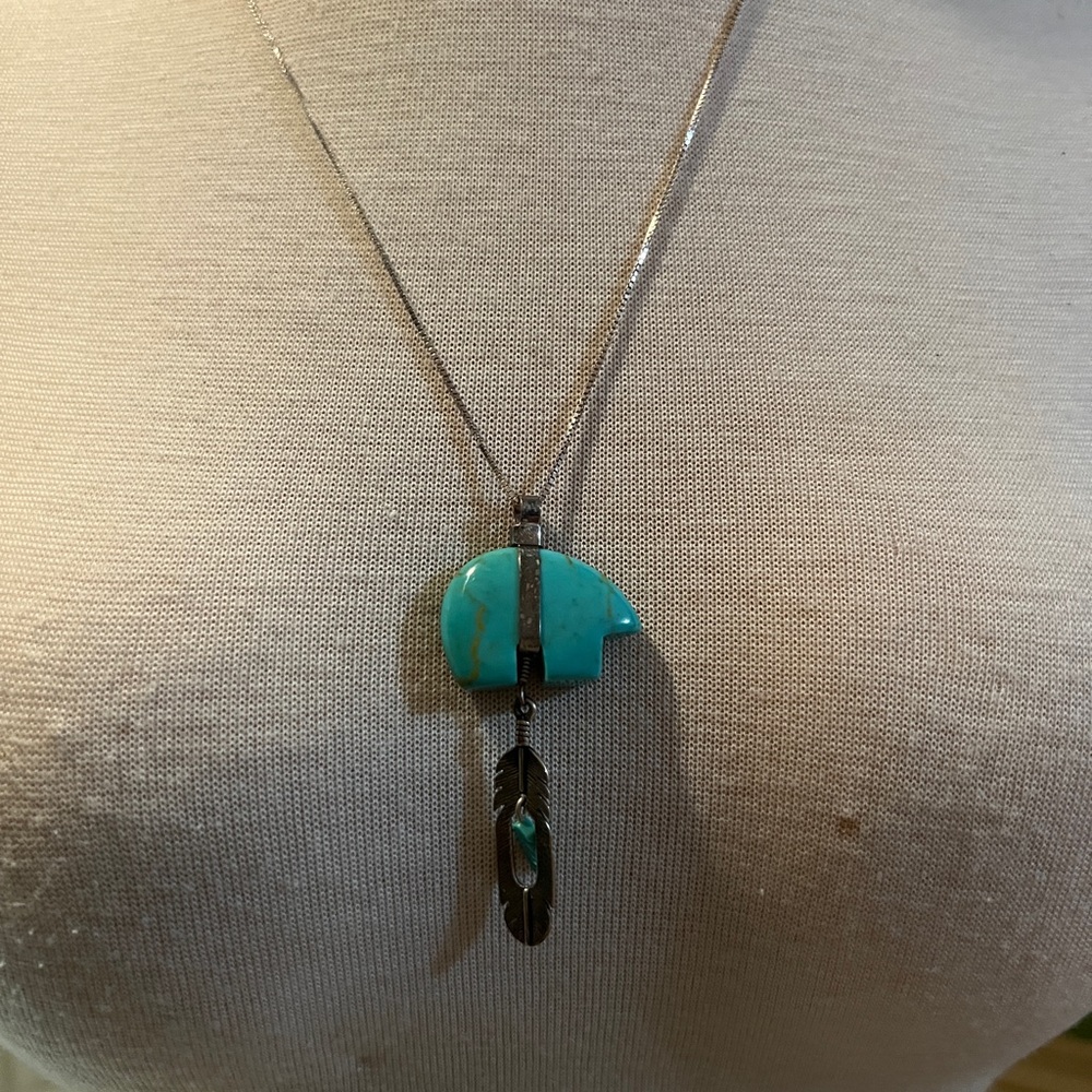 Turquoise Zuni Bear